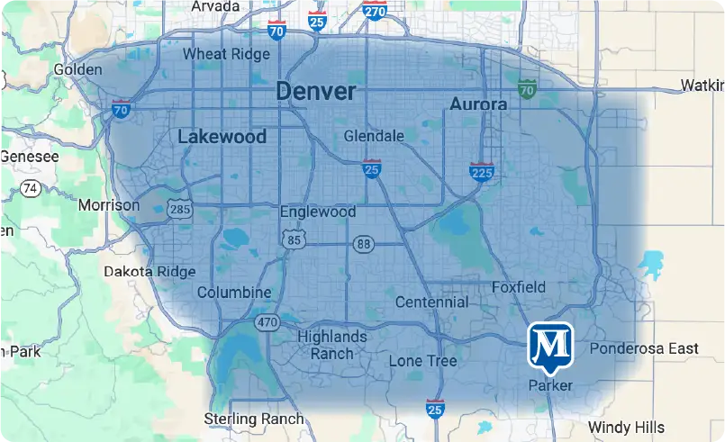 Moore Heating & A/C Service Area Map